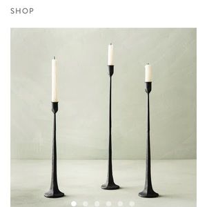 3 Black Iron Taper Holders